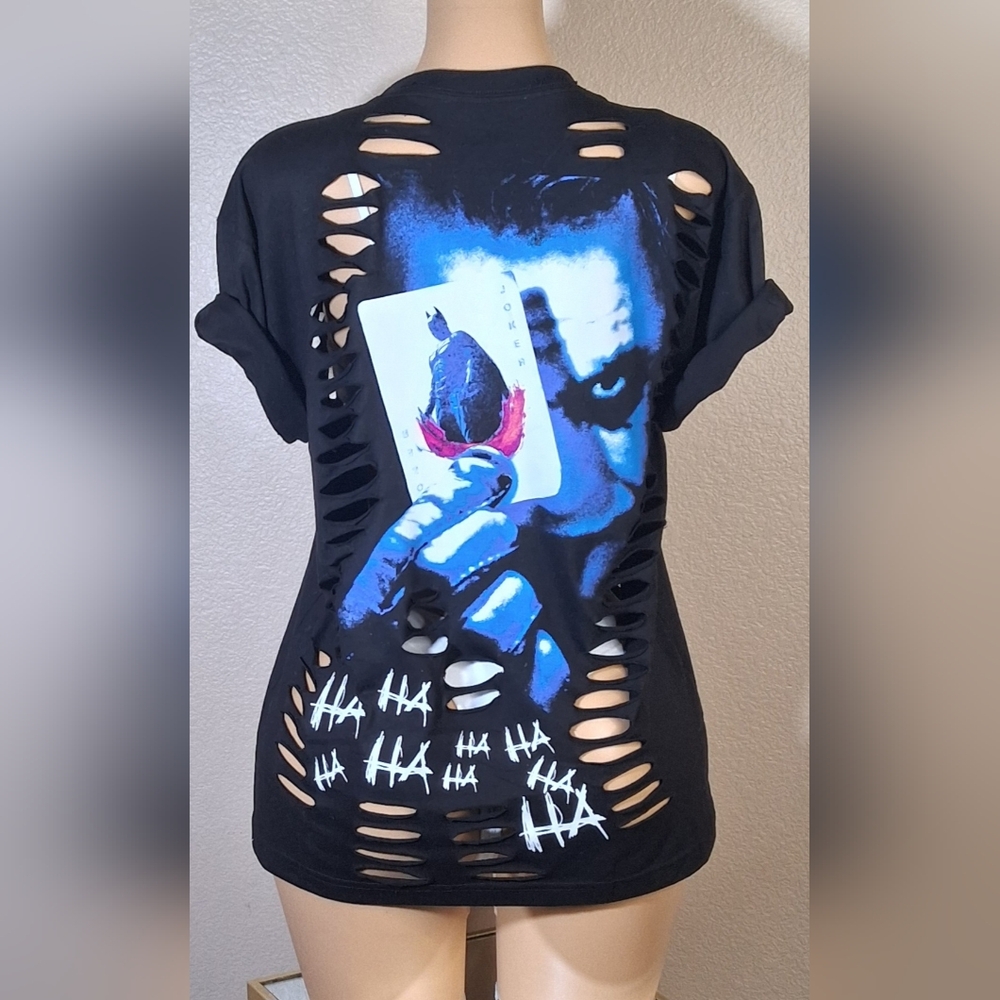 Black Custom Joker /Batman Tshirt - Picture 5 of 7